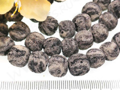 Бусина каменная Бочонок 20 10*10*9мм Лава шершавая Зебра серая (камни)