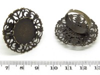 Основа (заготовка) для кольца 088 ажурная 18мм с сеттингом 18мм античная бронза (Brass и Iron)