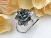 Цветок для декора 01 бумажный 70*10*10мм античное серебро (декор)