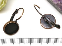 Швензы с французским замком №11 с сеттингом 12мм 25*14*11,5мм античная медь (Brass) (1 пара)