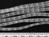 Нейлоновая ювелирная сетка 4мм бело-серебристая (шнуры) (1м)