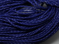 Шнур кожаный 05 кожзам плетёный круглый 3мм синий (1м)