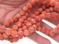 (СКИДКИ!!!) Бусина округлая 8мм Коралл речной персиково-бл.красный натуральный (камни) (10шт.)