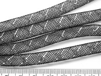 Нейлоновая ювелирная сетка 8мм чёрно-серебристая (шнуры) (1м)