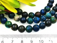 (СКИДКИ!!!) Бусина округлая 8мм Хризоколла т.сине-бирюзовая натуральная (камни LUX) (10шт.)