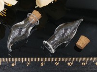 Бутылочка 78 фигурная с пробкой Капелька 1,3мл 36*13*13мм прозрачная (стекло)