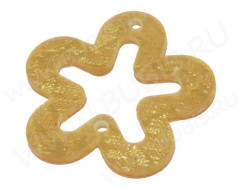 Коннектор Цветок 02 рамка 33,5*32,5*1,8мм золотистый (резин)