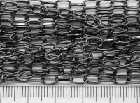 Цепочка I042 с простым плетением звено 6,5*4мм чёрный никель (Iron) (50см)