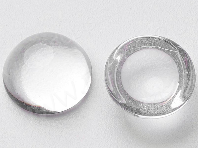 Кабошон стеклянный 34 Круг 10*10*5мм прозрачный (стекло)