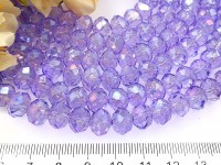 (ОПТ) Бусина кристалл Абакус гранёный 10*10*7,5мм св.фиолетовый с глянцем прозрачный (имитация Сваровски) (НИТЬ)