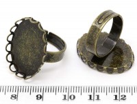 Основа (заготовка) для кольца 078 17мм с сеттингом 25*18мм античная бронза (Brass)