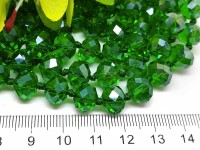 Бусина кристалл Абакус гранёный 10*10*7,5мм зелёный с АВ прозрачный (имитация Сваровски)
