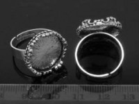 Основа (заготовка) для кольца 097 18мм с сеттингом 16мм античное серебро (литьё и Brass)