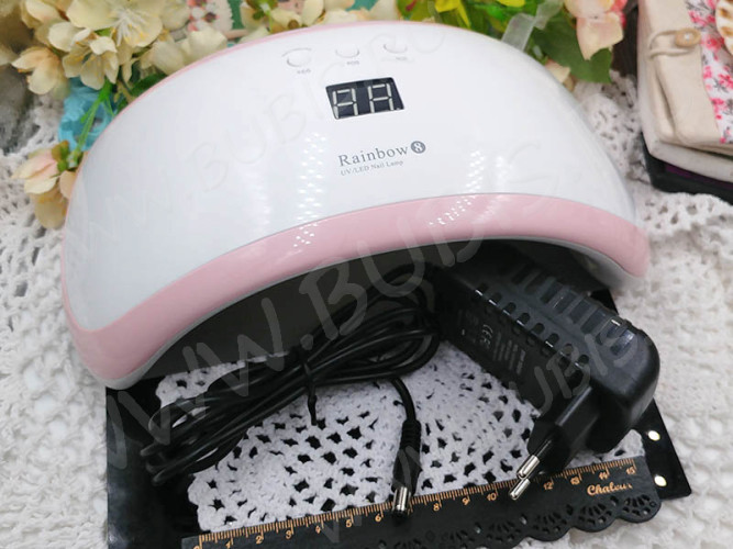 УФ лампа 04 ПРОФИ 36Вт 21 LED 23,5*11*8см бело-розовая (инструменты для смолы)