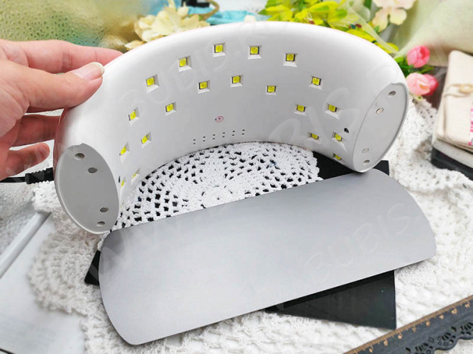 УФ лампа 04 ПРОФИ 36Вт 21 LED 23,5*11*8см бело-розовая (инструменты для смолы)