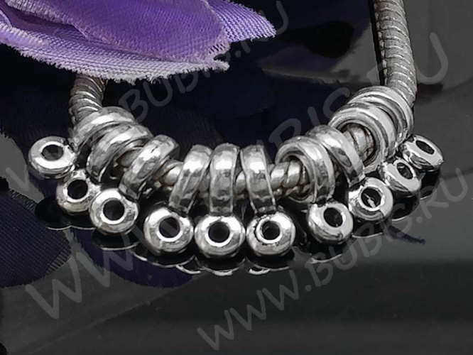 (СКИДКИ!!!) Бусина с петлёй 080 Бейл плоский 11*8*2,3мм античное серебро (литьё) (10шт)