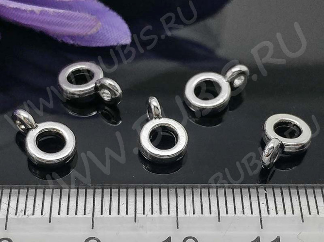 (СКИДКИ!!!) Бусина с петлёй 080 Бейл плоский 11*8*2,3мм античное серебро (литьё) (10шт)