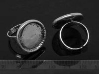 Основа (заготовка) для кольца 098 17мм с сеттингом 18мм античное серебро (литьё и Iron)