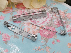 Основа (заготовка) для броши №107 Булавка 3 отверстия 30*4,5*4,5мм цвет платины (Хирургическая сталь)