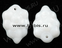 Подвеска Виноград 16*10*7мм белый непрозрачный (Чешское стекло)