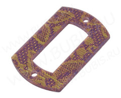 Коннектор Прямоугольник 04 рамка 35*22,5*1,8мм св.фиолетовый (резин)