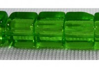 Бусина Кубик 07 4,3*4,3*4,3мм зелёный прозрачный (стекло) (20шт.)