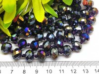 Бусина кристалл Абакус гранёный 10*10*7,5мм фиолетовый с АВ прозрачный (имитация Сваровски)