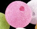 Бусина флокированная 01 округлая 14мм розовая (акрил)