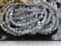 (СКИДКИ!!!) Бусина кристалл Биконус гранёный 4*4мм Хрусталь прозрачно-серебристый непрозрачный (имитация Сваровски) (20шт.)