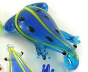 Кулон Лягушка 01 45*30*8мм т.голубая прозрачно-полупрозрачная (Lampwork)