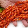 Крошка (галтовка) каменная 226 4-9мм Коралл рыжий натуральный (камни) (нить прим.80см) Купить Крошка (галтовка) каменная 226 4-9мм Коралл рыжий натуральный (камни) (нить прим.80см) с доставкой по России