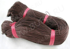 (СКИДКИ!!!) Вощёный х/б шнур 1мм коричневый (ок. 70м)