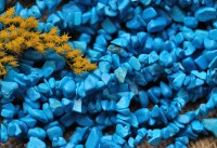 Крошка (галтовка) каменная 073 5-9мм Бирюза голубая (камни) (нить прим.45см)