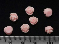 Кабошон декоративный 13 Розочка 7,5*6,5*5,5мм розовая непрозрачная (резин)
