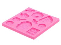 Молд 009 Вкусняшки 8*8*0,55см розовый (силикон) (инструменты для моделирования)
