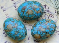 Бусина каменная Овал 03 Мозаика 19,5*15*9,5мм Турквенит голубой (камни)