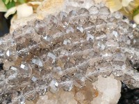(ОПТ) Бусина кристалл Абакус гранёный 10*10*7,5мм серый прозрачный (имитация Сваровски) (НИТЬ)