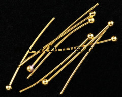 Штифт с ШАРИКОМ 20*0,6мм золотистый (Brass) (50шт)