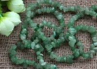 Крошка (галтовка) каменная 124 5-9мм Авантюрин зелёный натуральный тонированный (камни) (нить прим.45см)
