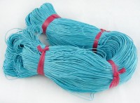 (СКИДКИ!!!) Вощёный х/б шнур 1мм цвет голубо-бирюзовый (ок. 75м)