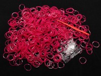 (РАСПРОДАЖА!!!) Набор для плетения браслетов 55 Loom Bands в пакете МАЛИНОВЫХ непрозрачных (Loom Bands) (600 резинок)
