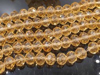 (ОПТ) Бусина кристалл Абакус гранёный 10*10*7,5мм золотистый прозрачный (имитация Сваровски) (НИТЬ)