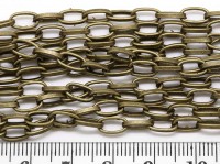 Цепочка I054 с простым плетением звено 7,5*4,5мм античная бронза (Iron) (50см)