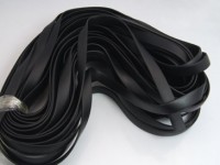 Полиуретановый шнур 12 полоска плоский 10*2,5мм чёрный (1м)
