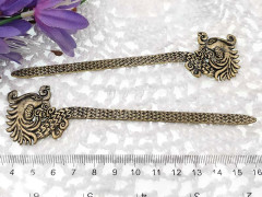 Основа (заготовка) для закладки 17 Античная шпилька Дракон 134*35*3мм античная бронза (литьё)