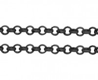 Цепочка I035 "Rolo" округлое звено 2*2мм чёрный никель (Iron) (50см)