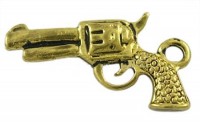 Подвеска Пистолет 01 3D 22*12*3мм античное золото (литьё)