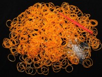 (РАСПРОДАЖА!!!) Набор для плетения браслетов 61 Loom Bands в пакете ОРАНЖЕВЫХ прозрачных (Loom Bands) (600 резинок)