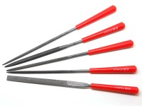 Набор надфилей 01 Комплект 14см с красными ручками  (инструменты для бижутерии) (5шт.)