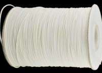 (ОПТ) Вощёный полиэстеровый шнур 03 "корейский" 0,5мм белый (катушка 165м)